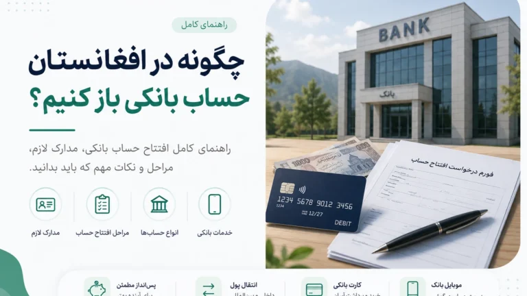 راهنمای افتتاح حساب بانکی در افغانستان و مدارک مورد نیاز