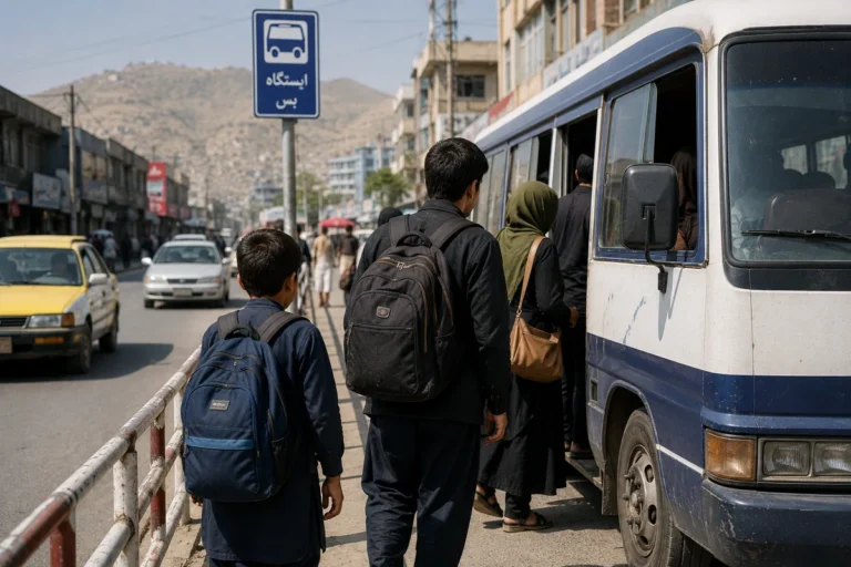 رفت‌وآمد روزانه با بس شهری در افغانستان و مدیریت مصرف ترانسپورت