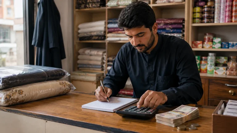 محاسبه فروش، مصرف‌ها و مفاد واقعی در یک کاروبار کوچک در افغانستان
